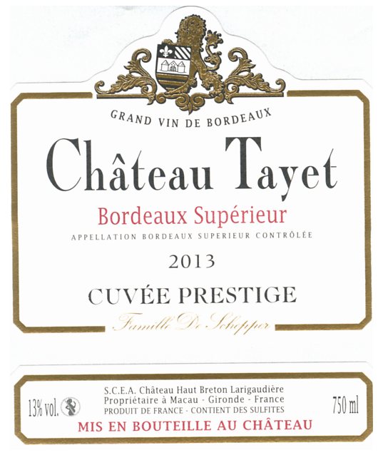 Château Tayet Prestige , AC Bordeaux Supérieur - 150 cl